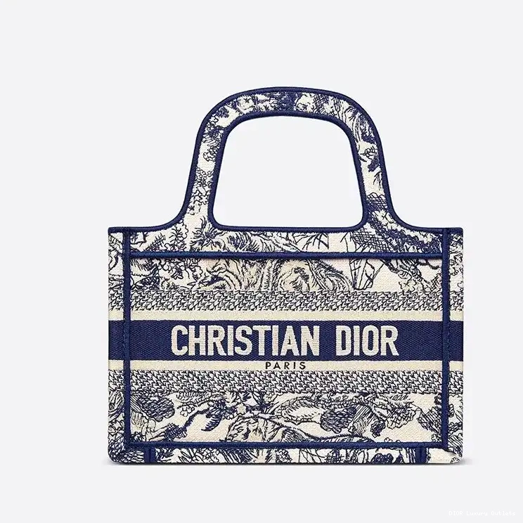 Motif Jouy Tote Blue Mini Canvas Dior De Book Toile 0507 Luxury